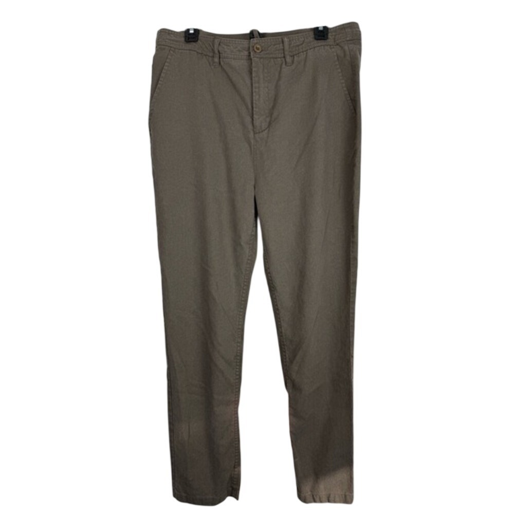 Feat Blanket Tapered Chino‎ Pants Mens Large Olive Drab Soft Tencel Trousers